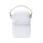 Load image into Gallery viewer, Italian materials and handcrafted in Portugal, OCTAVIO OPTIC WHITE CROC 4 WAY BACKPACK is a cute white backpack with croc look and feel by MDLR
