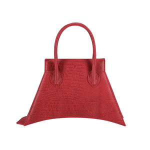Italians material with fashionable look and feel, MICRO BLANKET ROSSO LIZARD is a micro hot red bag, small bag with a stunning look from MDLR