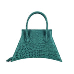 Load image into Gallery viewer, Italian suede leather with croc look and feel, MICRO BLANKET EMERALD CROC is a micro green bag, small bag with fashionable and statement look from MDLR
